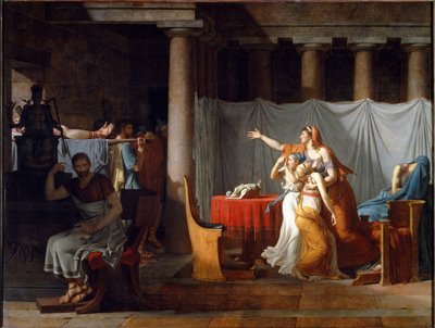 Lictors Bearing to Brutus the Body of his Sons - olej na plátně od Jacques Louis David