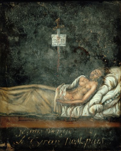 Louis-Michel Le Peletier, markýz de Saint-Fargeau 1760-1793 na smrtelné posteli, c. 1793. od Jacques Louis David