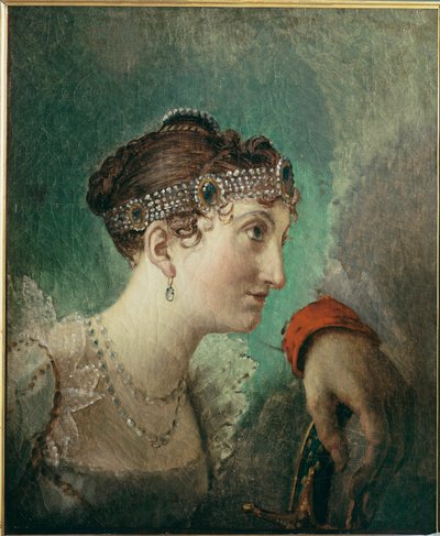 Paní Alexandre de la Rochefoucauld ... (olejová skica) od Jacques Louis David