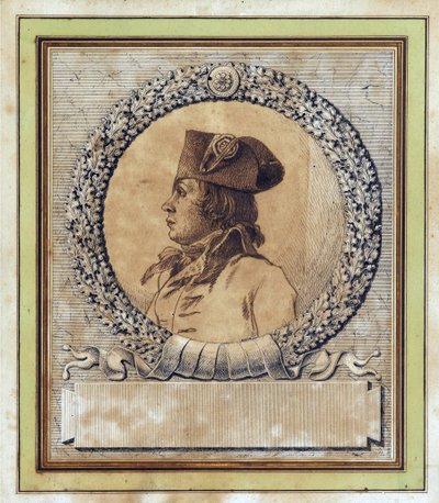 Philippe Francois Joseph Le Bas - Portrét Philippe-Francois-Josepha Le Basa (1764-1794) od Jacquese Louise Davida (1748-1825), c. 1793 - Pero, štětec, tuš na papíře, D 15,2 - Soukromá sbírka od Jacques Louis David