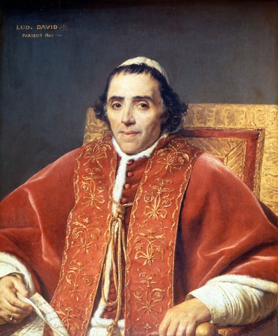 Pius VII (1742 - 1823). Malba Jacquese Louise Davida (1748-1825). Muzeum Louvre. Paříž od Jacques Louis David