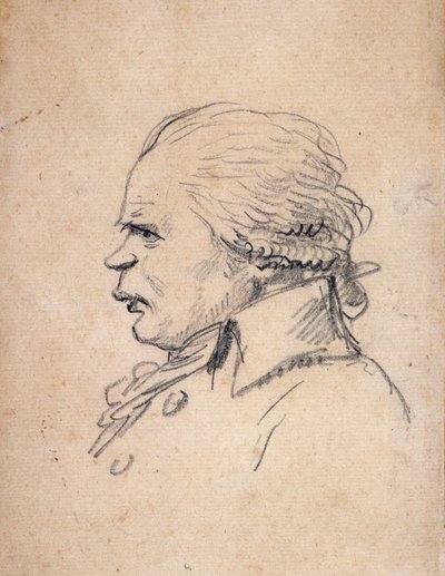 Dantonův portrét (karikatura) od Jacques Louis David