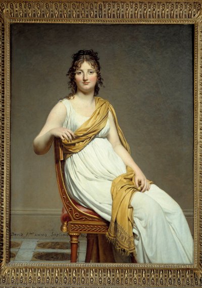 Portrét Madame Raymond Verninac (1780-1827) Sestra Eugena Delacroix Obraz Jacques Louis David (1748-1825) 1799 Ne. 1,45 x 1,12 m. Musee du Louvre, Paříž - Portrét Madame Raymond de Verninac (1780-1827), sestra Eugene Delacroix. Paintin od Jacques Louis David