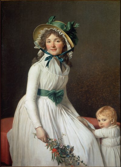 Portrét Madame Seriziat, manželčiny sestry umělce se synem Emilem - olej na plátně od Jacques Louis David