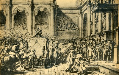 Přijetí císaře a císařovny v Hôtel de Ville, Paříž, c1804, 1921. od Jacques Louis David