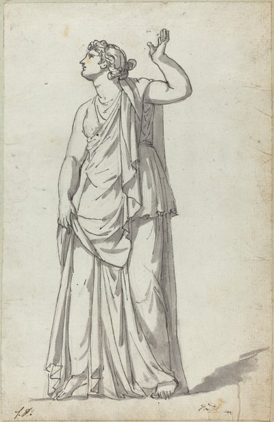 Římská socha múzy (Anchyrrhoe) od Jacques Louis David