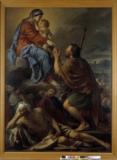 Svatý Roch se modlí k Panně Marii za zastavení moru od Jacques Louis David