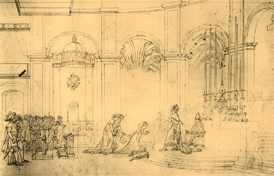 Náčrt pro Napoleonovu korunovaci, c1807, 1921. od Jacques Louis David