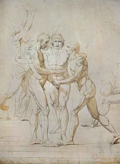 Skica k přísaze v Jeu de Paume... od Jacques Louis David