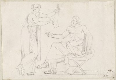 Sokrates a Diotime od Jacques Louis David