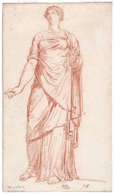 Socha Flory při pohledu zepředu, v Palazzo Giustiniani, Řím od Jacques Louis David