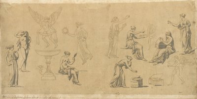 Studie klasických žen s Erosem od Jacques Louis David