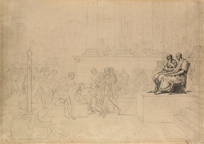 Studie Popravy synů Brutových od Jacques Louis David