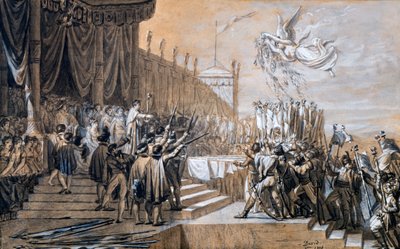 The Distribution of the Eagle Standards, 5. prosince 1804, 1808. od Jacques Louis David