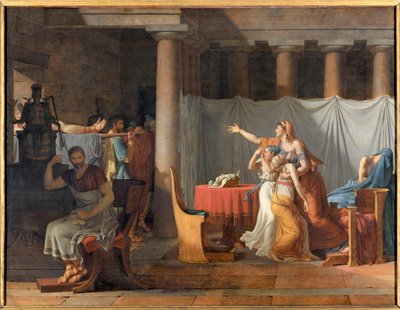 Liktoři hlásí Luciusovi Juniusovi Brutovi (6. století př. n. l.) těla jeho synů Lictors Nesoucí Brutovi těla jeho synů od Jacques Louis David