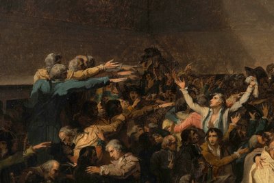 Tenniskentän vala, 20. kesäkuuta 1789, yksityiskohta od Jacques Louis David