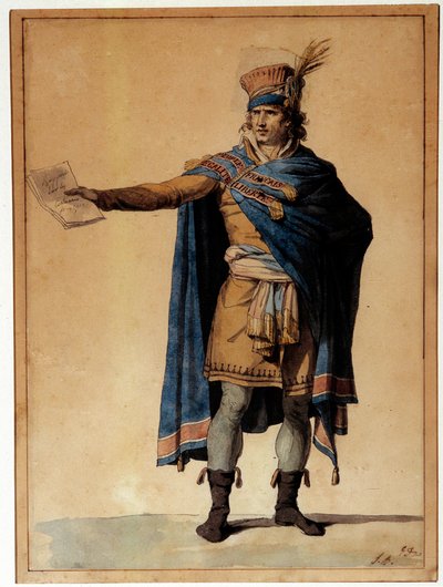 Představitel lidu v úřadu Postava ztělesňuje muže spravedlnosti a veřejného pořádku během francouzské revoluce. Akvarel od Jacquese Louise Davida (1748-1825) 1789 Paříž, Musee Carnavalet od Jacques Louis David