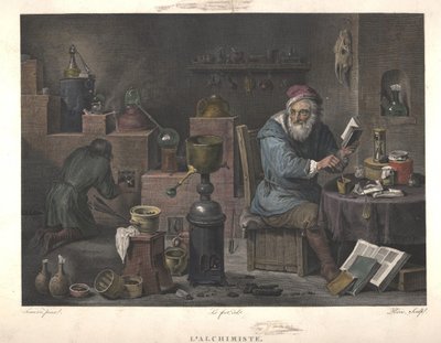 Alchymista podle malby Davida Tenierse, konec 18. století. od Jacques Louis Perée