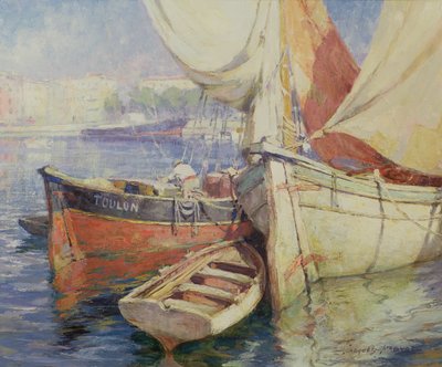 Tartane v přístavu v Nice od Jacques Madyol
