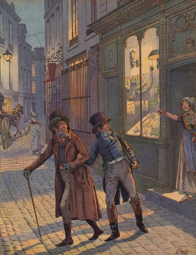 Pouliční scéna v Paříži od Jacques Marie Gaston Onfray de Breville (Job)