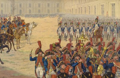 První prohlídka konzulární stráže na přehlídce v paláci Tuileries od Jacques Marie Gaston Onfray de Breville (Job)