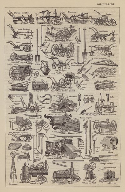 Zemědělství (litografie) od Jacques Maurice Dessertenne