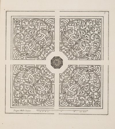 Design for Parterre, from Theater des Plans et Jardinages, pub. 1652 (rytina) od Jacques Mollet