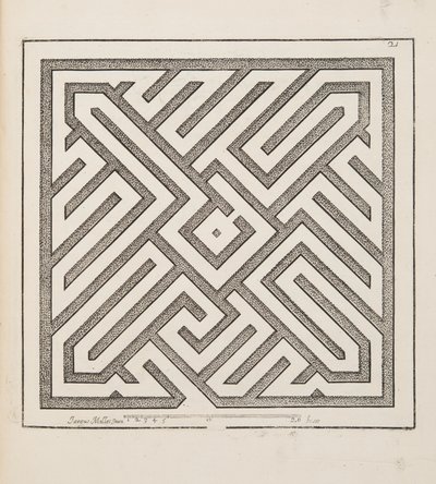 Design for Parterre, from Theater des Plans et Jardinages, pub. 1652 (rytina) od Jacques Mollet