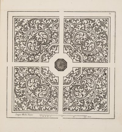 Design for Parterre, from Theater des Plans et Jardinages, pub. 1652 (rytina) od Jacques Mollet