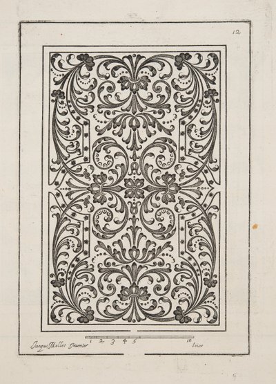 Design for Parterre, from Theater des Plans et Jardinages, pub. 1652 (rytina) od Jacques Mollet