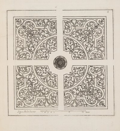 Design for Parterre, from Theater des Plans et Jardinages, pub. 1652 (rytina) od Jacques Mollet