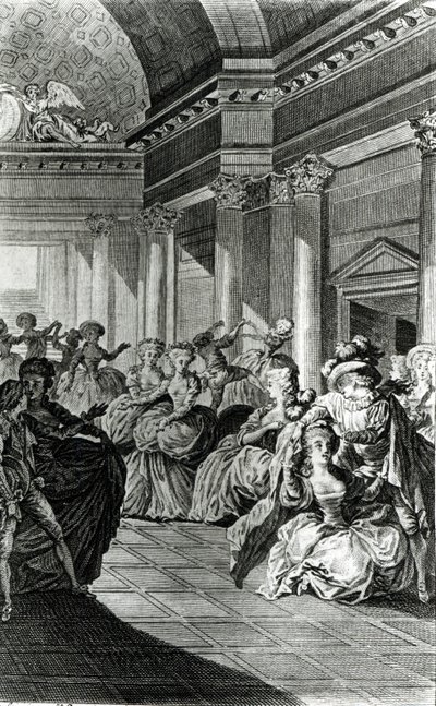 „Vrátí tě čistou a cudnou tvému manželovi“, scéna ze čtvrtého dějství „Figarova svatba“ od Pierra-Augustina Carona de Beaumarchais (1732-99), vyrytá Claudem Nicolasem Malapeauem (1755-1803) 1 od Jacques Philippe Joseph de Saint Quentin