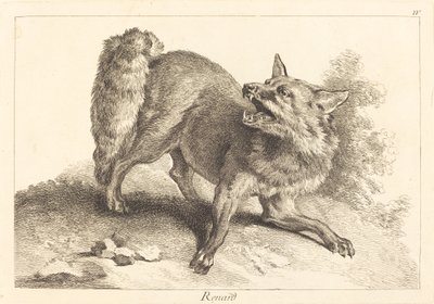 Renard (liška) od Jacques Philippe Le Bas and Jean Eric Rehn after Jean Baptiste Oudry