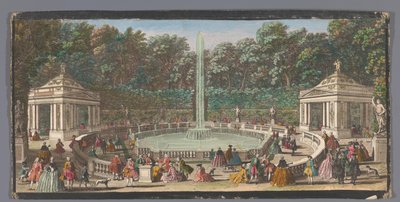 Pohled na Bosquet des Dômes v zahradě Versailles Les Domes (název na objektu) od Jacques Rigaud (possibly)