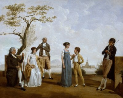 Rodinná fotografie před přístavem od Jacques Sablet