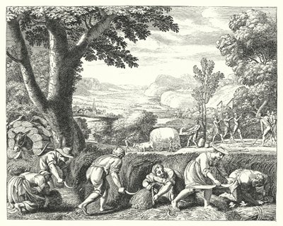 Scéna sklizně (rytina) od Jacques Stella