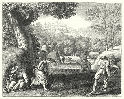 Scéna sklizně (rytina) od Jacques Stella