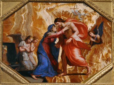 Jesus Christ recoit la Vierge dans le ciel - Kristus přijímá Pannu Marii v nebi... od Jacques Stella