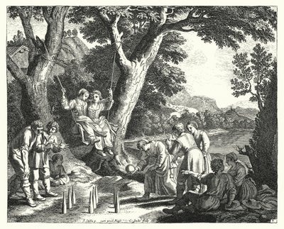 Sedláci odpočívající (rytina) od Jacques Stella