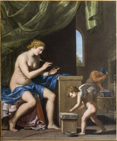 Vulcan kuje šípy pro Cupida, c. 1645. od Jacques Stella