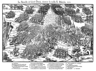Bitva u St Denis, francouzské náboženské války, 10. listopadu 1567 1570 od Jacques Tortorel