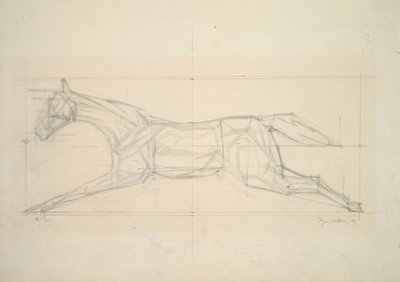 Řada žokejů, č. 2 (kůň při pohledu ze strany) od Jacques Villon