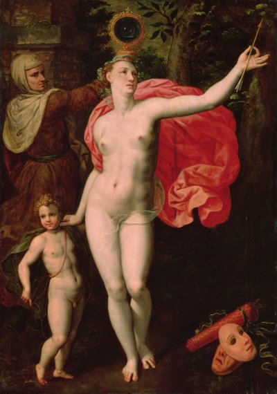 Venuše a Amor, Alegorie pravdy (olej na dřevě) od Jacques de Backer