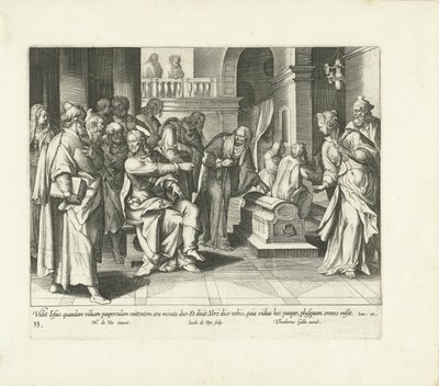 Štědrost chudé vdovy Vita, passio et resvrrectio Iesv Christi (název série) Život, utrpení a vzkříšení Krista (název série) od Jacques de Bie