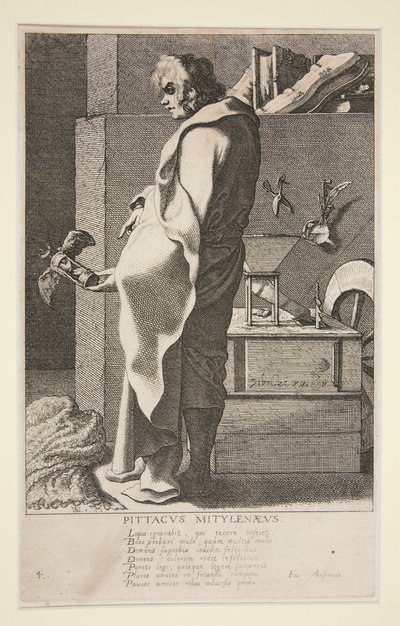 Pittacus Mytilenaeus, č. 4 ze série Sedm mudrců z Řecka od Jacques de Gheyn III