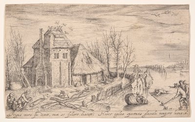 Zimní krajina s bruslaři, od Landscapes od Jacques de Gheyn II