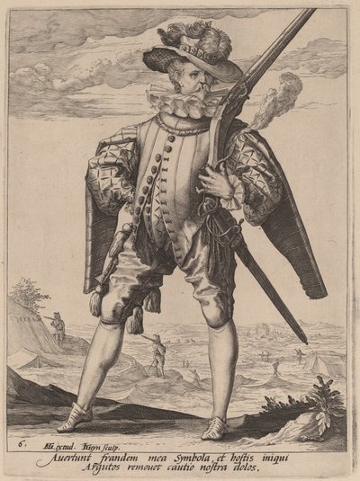 Mušketýr od Jacques de Gheyn II after Hendrik Goltzius