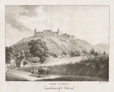 Dolní Rakousko, benediktinský klášter v Gottereich, 1819. od Jakob Alt