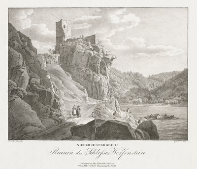 Nieder-Oesterreich, Ruinen des Schlosses Werfenstein. od Jakob Alt