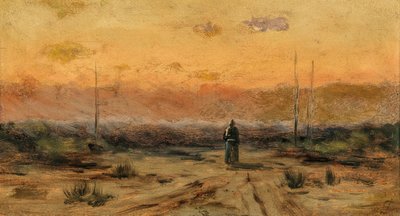 Žena na pobřeží při východu slunce. od Jakub Schikaneder